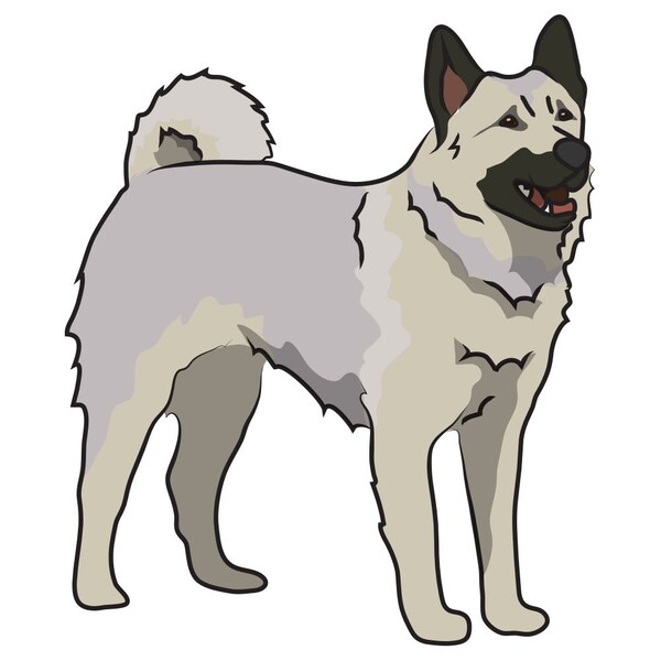 Norwegian Elkhound Dog Decal, Dog Lover Decor Vinyl Sticker